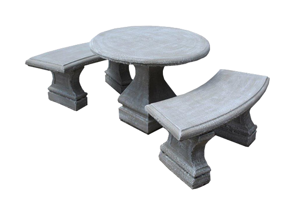 Round Table 1m & 2 Curved Benches