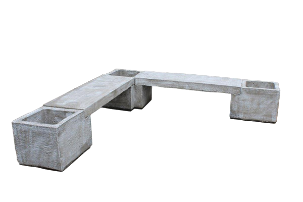 Crompton Corner Bench & 3 Flower Pots