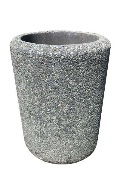Black exposed aggregate Dustbin