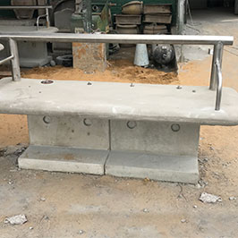 Bench with Stainless Steel Back Soweto